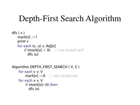 Ppt Depth First Search Algorithm Powerpoint Presentation Free