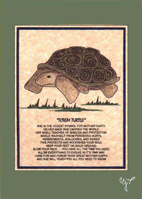 Totem Turtle Totem Animal Print On 5x7 Mat Board Free Shipping