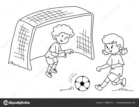 2 Ninos Jugando Futbol Para Dibujar - Find Gallery