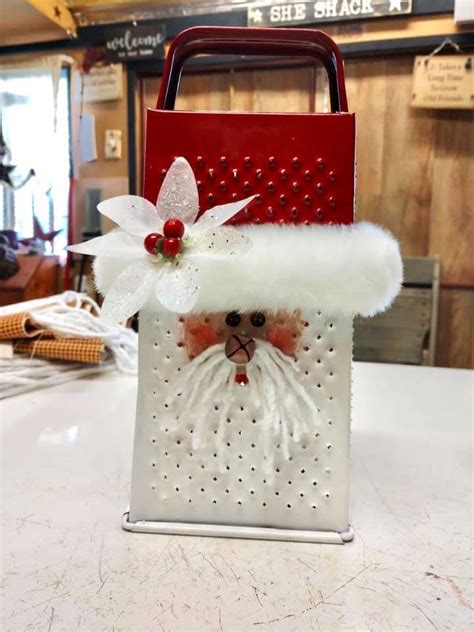 Lighted Cheese Grater Santa Decoration The Happy Farmhouse