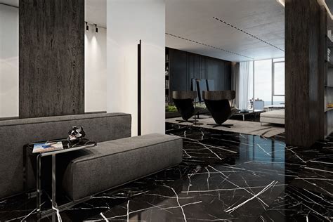 Three Luxurious Apartments With Dark Modern Interiors Dark Modern