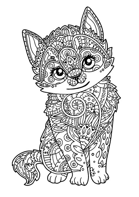 Easy Cat Coloring Pages Hotrety