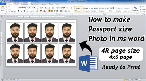 Passport Size Photo Size In Microsoft Word Printable Templates