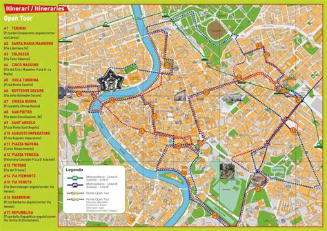 Rome City Tourist Map Rome Mappery