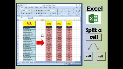 Excel Split Cell Into Cells YouTube