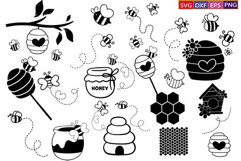 Svg Honey Bee Insect Vector Silhouette Cricut Bee Kind Bumble Bee Bee