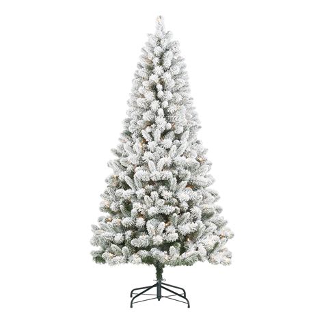 Holiday Time 65ft Pre Lit Flocked Frisco Pine Christmas Tree Green 6