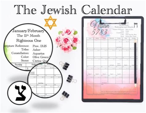 5783 5784 2023 Jewish Calendar Etsy
