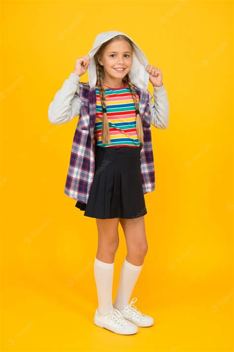 Premium Photo For Incredible Girl Happy Girl In Hood Yellow