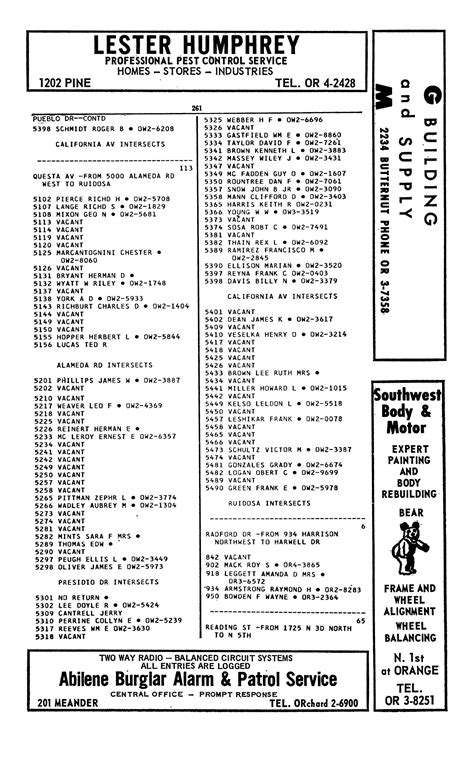 Polk's Abilene (Taylor County, Texas) City Directory, 1963 - Page 261