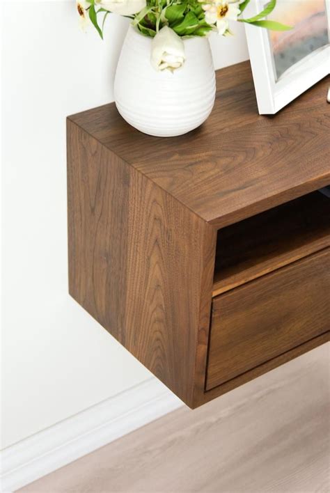 Take a look at these genius solutions. Floating Nightstand with Drawer and Open Shelf / Solid ...