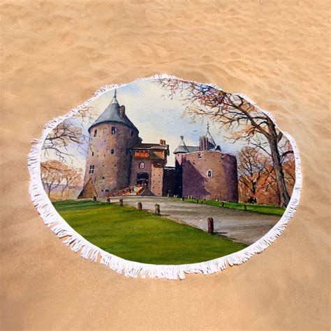 Castell Coch Round Beach Towel For Sale By Andrew Read
