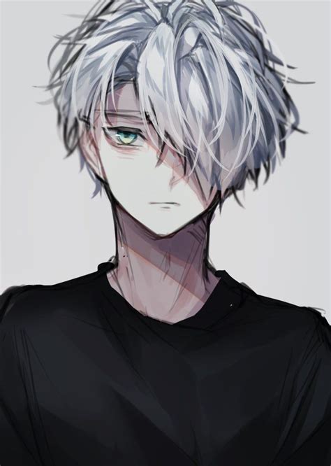 Taren On Twitter In 2021 Boy Hair Drawing White Hair Anime Guy
