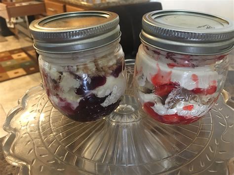 Continue the layering process once more. Blueberry and Strawberry cheesecake in a jar | Cheesecake ...