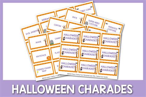 90 Best Halloween Charades Printable Cards
