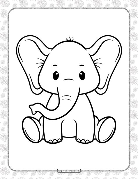 Cute Baby Elephant Coloring
