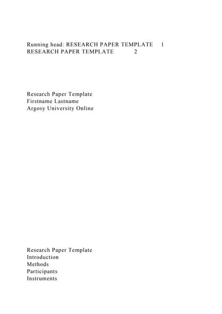 Running Head Research Paper Template1research Paper Templatedocx