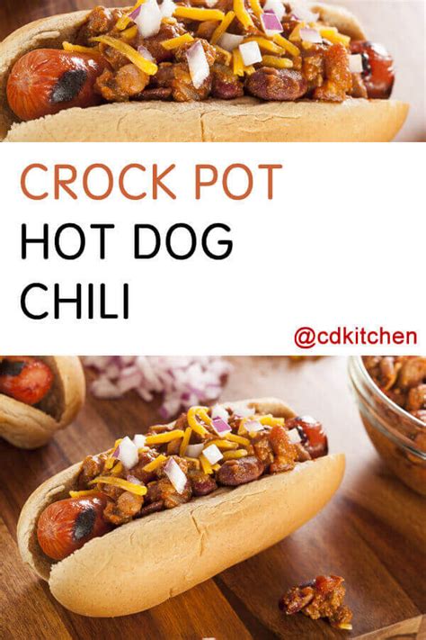 Return hot dogs to grill; Crock Pot Hot Dog Chili Recipe from CDKitchen.com