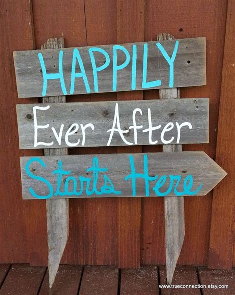Beach Wedding Sign Happily Ever After Starts Here Arrow Romantic Beach