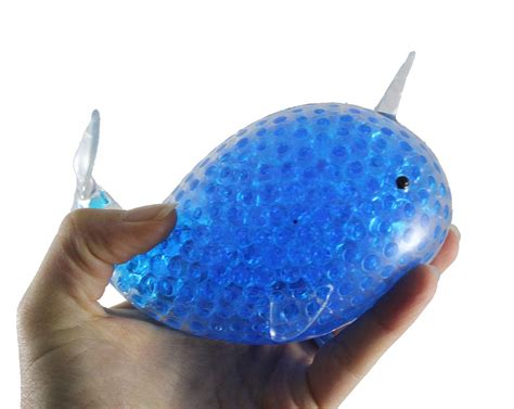 1 Jumbo Narwhal Water Bead Filled Squeeze Stress Ball Sensory Stress