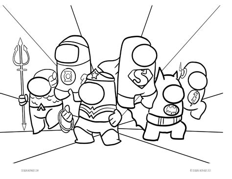 Among Us Superhero Coloring Page | Coloring with Kids