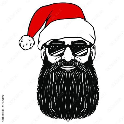 Santa Claus Svg Cliparthipster Santasanta With Sunglassessanta Beard