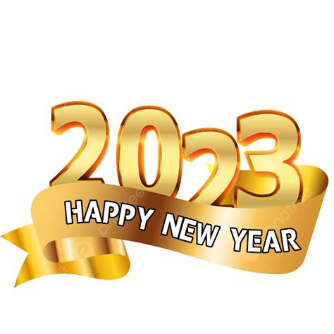 Celebração Do Ano Novo 2023 Design De Efeito De Texto Dourado 3d Png