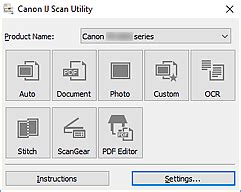 Users can complete from scanning to storage at once by clicking on the corresponding icon in the ij scan utility main screen. Canon : Manuales de Inkjet : E4200 series : Inicio de IJ ...