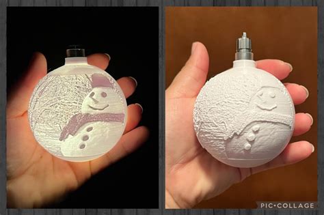 3 Personalized Christmas Ornaments 3d Printed Lithophane Etsy