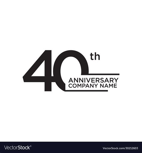 40th Year Anniversary Icon Logo Design Template Vector Image