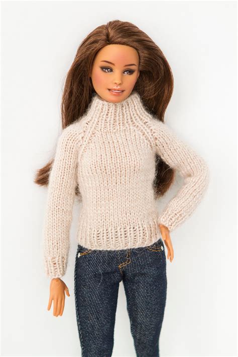 Barbie Doll Clothes Knitted Sweater For Barbie Doll Knitted Etsy