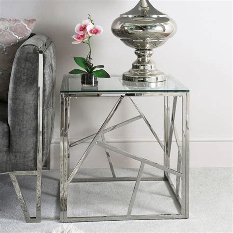 Ulric Chrome And Glass End Table Side Table Picture Perfect Home