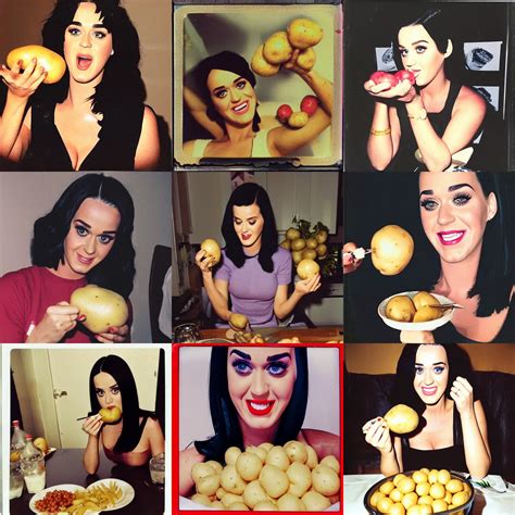 Katy Perry Eating Raw Potatoes Polaroid Photo Stable Diffusion Openart