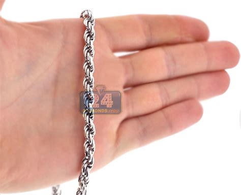 With 100's of chains to choose from and over 20 different chain styles, this men's sterling silver chain collection is sure to help you find exactly what you are looking for. Solid Sterling Silver Mens Rope Chain 6 mm 24 26 30 inches