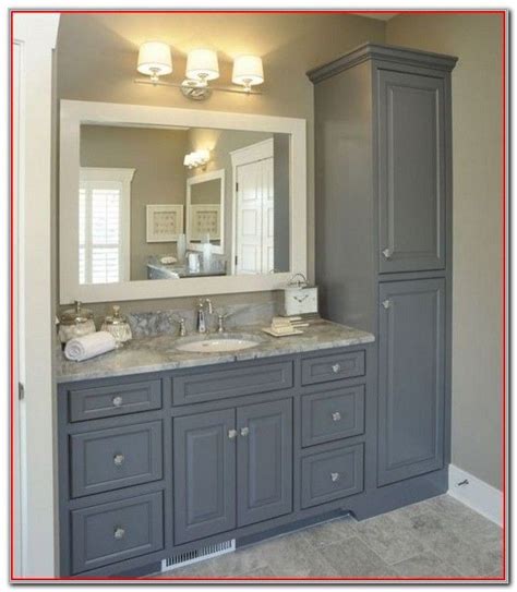 Between the two cabinets is a pair of. Bathroom Vanity And Linen Cabinet Combo Cabinet Home ...