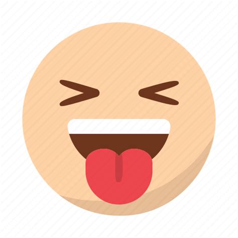Emoji Emoticon Face Happy Laugh Smile Tongue Icon