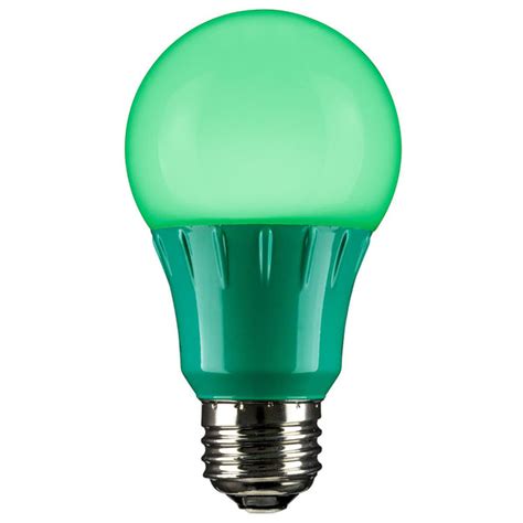 Sunlite 80146 Su Led A19 Colored 3w Light Bulb Medium E26 Base Green