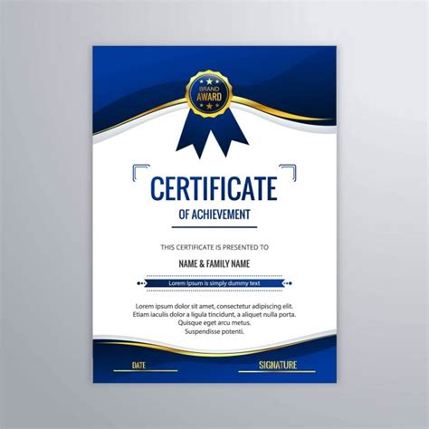 Download Vector Blue Certificate Of Studies Vectorpicker