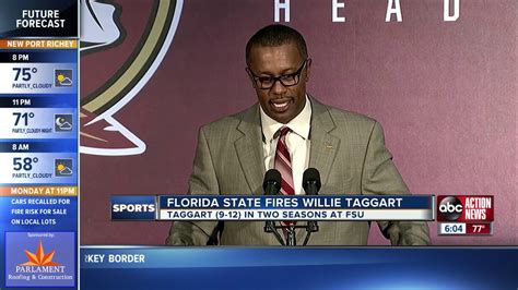 Florida State Fires Head Coach Willie Taggart Youtube
