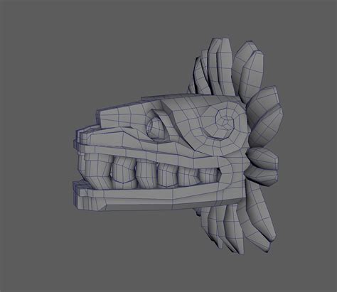 3d Model Quetzalcoatl Wooden Mask Vr Ar Low Poly Cgtrader