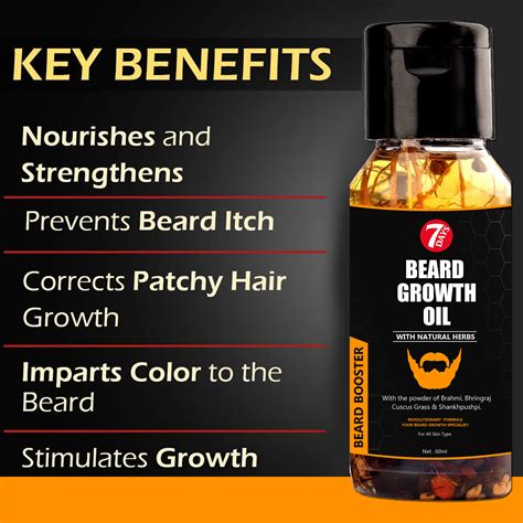 beard growth oil for men 60 ml 7 days organic