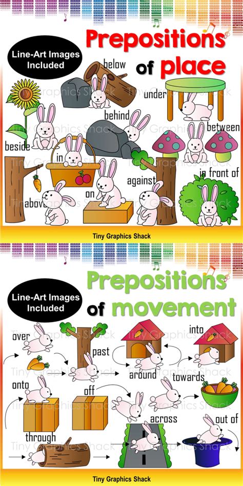 Prepositions Of Place Clip Art Language English Vocabulary English