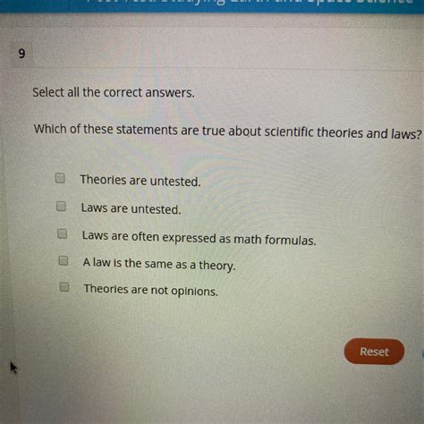 Which Of These Statements Are True About Scientific Theories And Laws