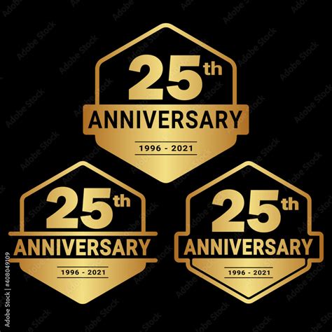 25 Years Anniversary Set 25th Celebration Logo Collection Vector And
