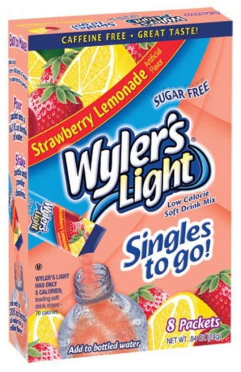 Wylers Light Soft Drink Mix Strawberry Limeade Singles To Go 8