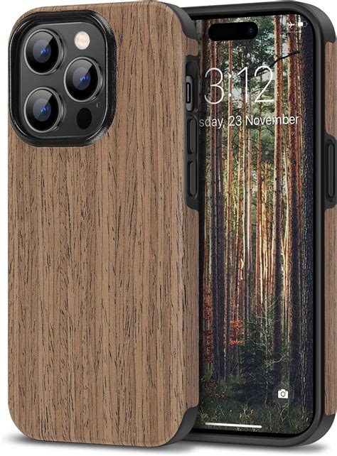 Tendlin Compatible With Iphone 14 Pro Max Case Wood Grain Outside