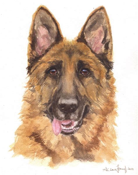 German Shepherd” “pet Portrait” Artist Eastwitching Dog Paintings