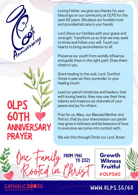 Olps 60th Anniversary Prayer Church Of Our Lady Of Perpetual Succour