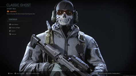 Modern Warfare Warzone New Classic Ghost Skin Showcase Youtube