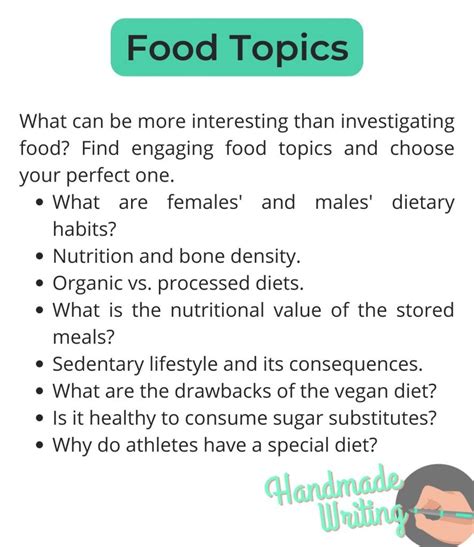 Food Topics Top 100 For Interesting A Writing Free Guide